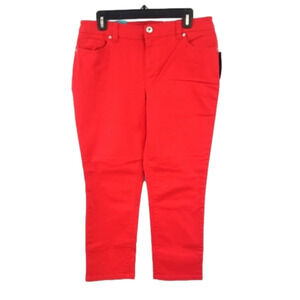 INC International Concepts Size 10 Red Crop Jeans Skinny Leg Regular Fit